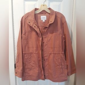 Salmon pink fitted button/zip up jacket [NWOT] - Old Navy